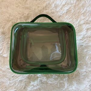 Calpak Medium Clear Cosmetics Case in Sold Out Kelly Green